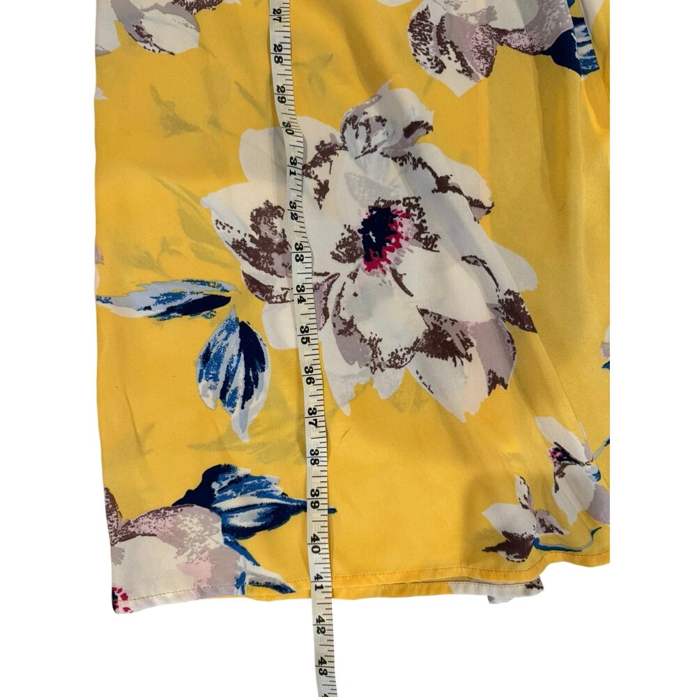 City Triangles Women’s Yellow Floral Maxi Skirt Medium Elastic Waist Lined - Picture 7 of 9